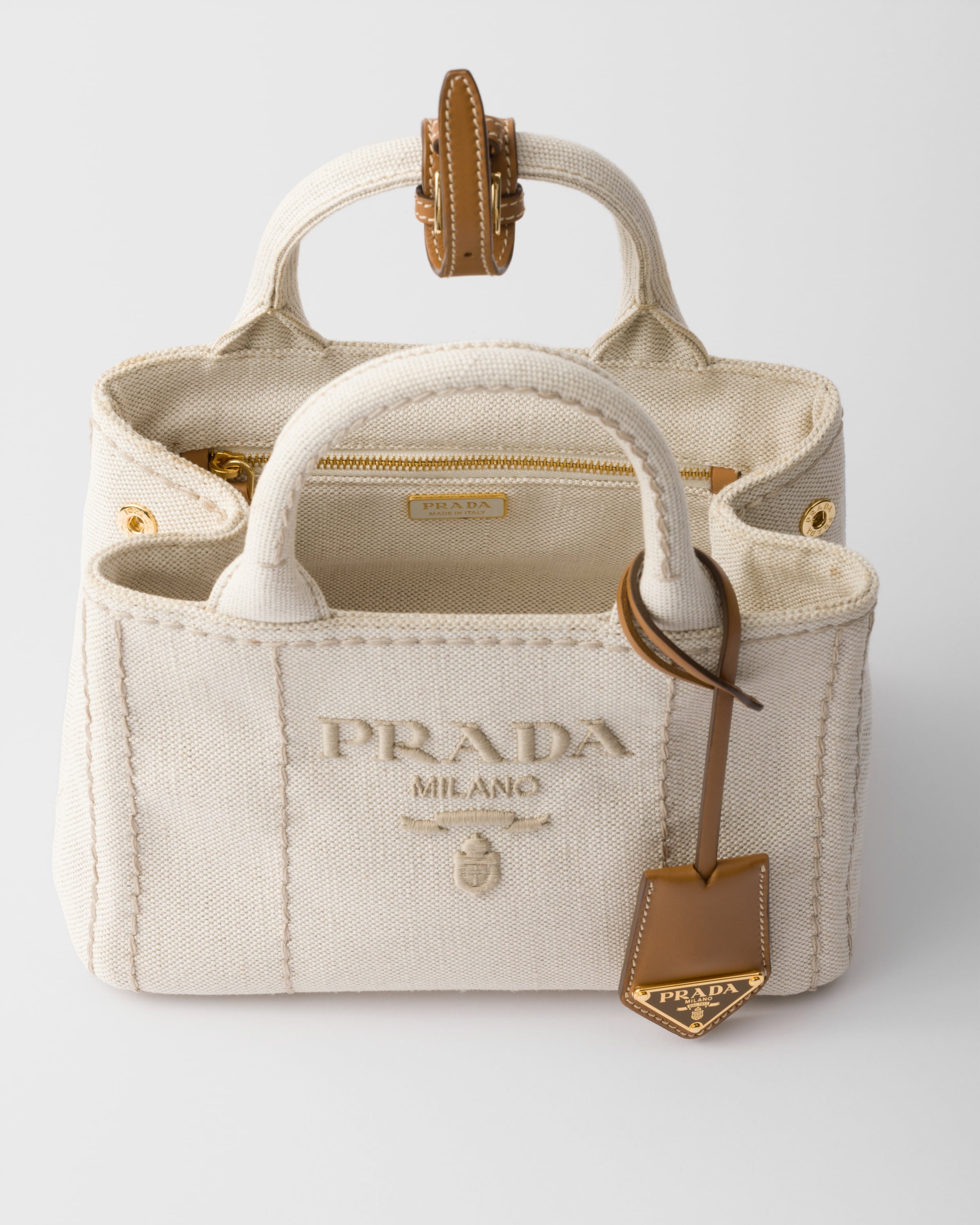 Linen blend mini handbag - 5