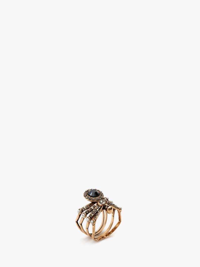 Spider Ring in Antique Gold - 2