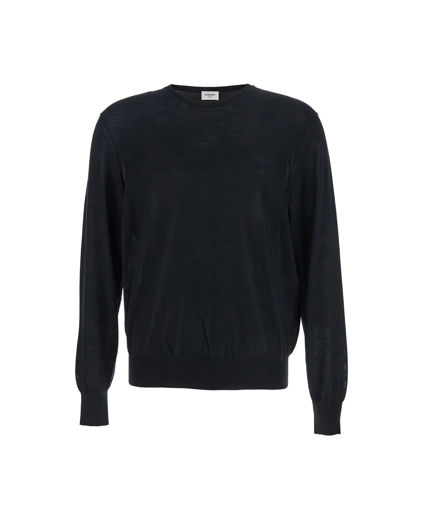 Black Crewneck Sweater With Cassandre In Cashmere Man - 1