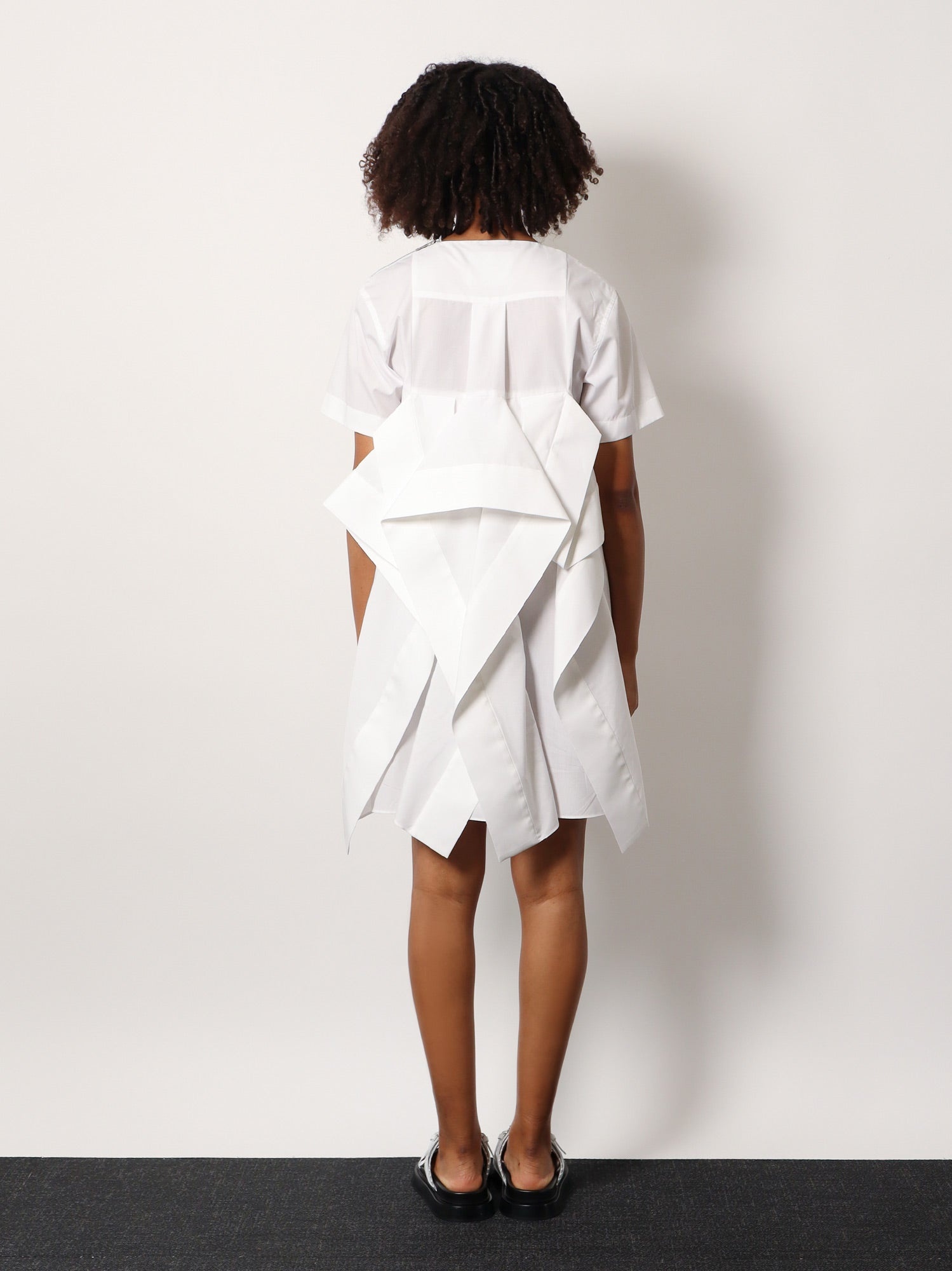 Sacai Dress With Draped Cotton Inserts On The Back - 3