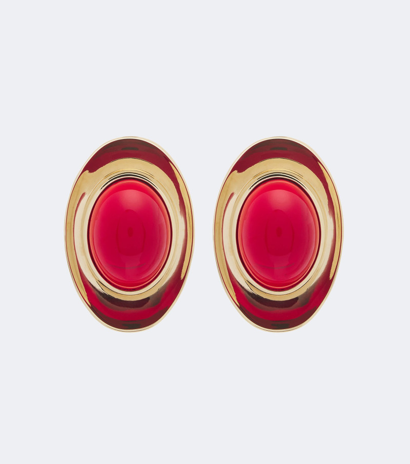 Sculpted Gem embellished stud earrings 1