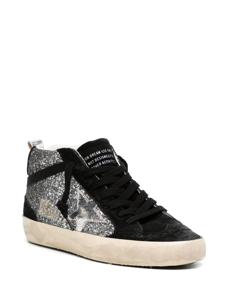 Golden Goose mid star glitter sneakers outlook