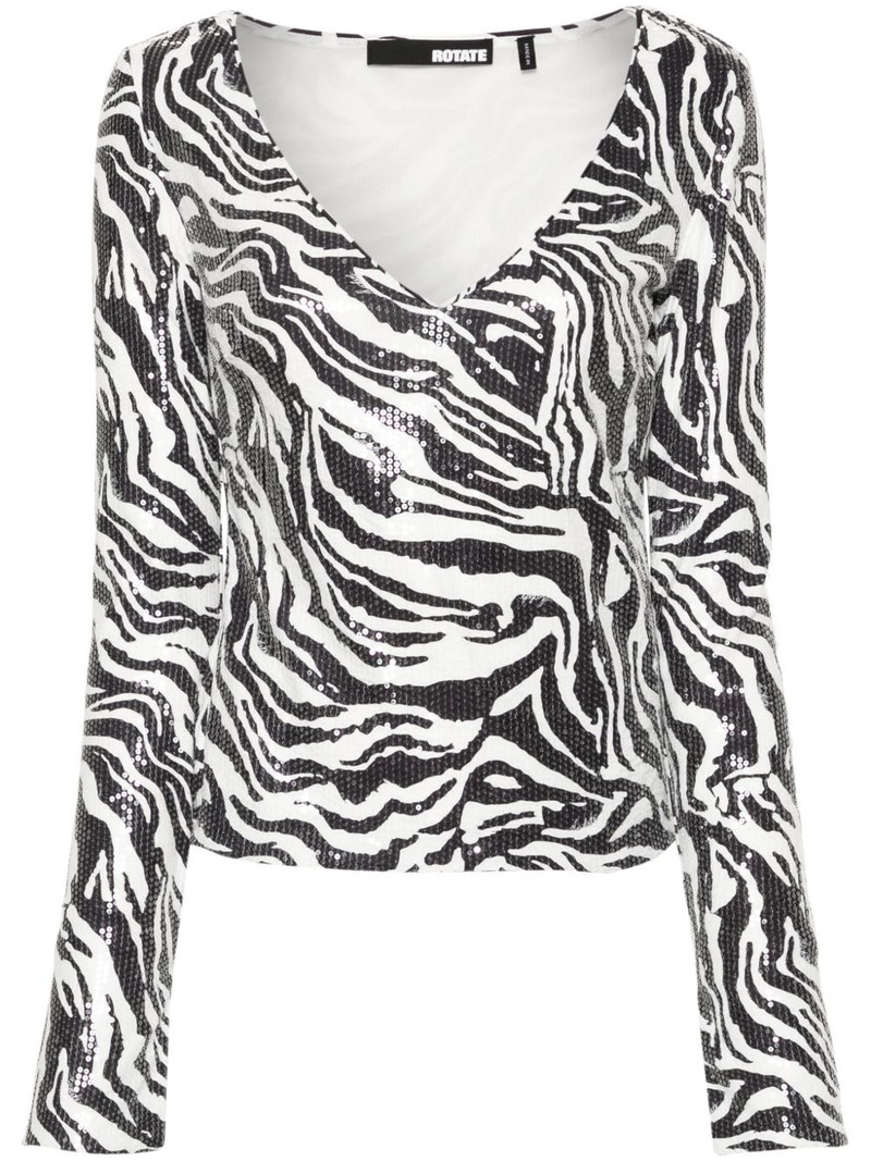 zebra-print sequinned top 1