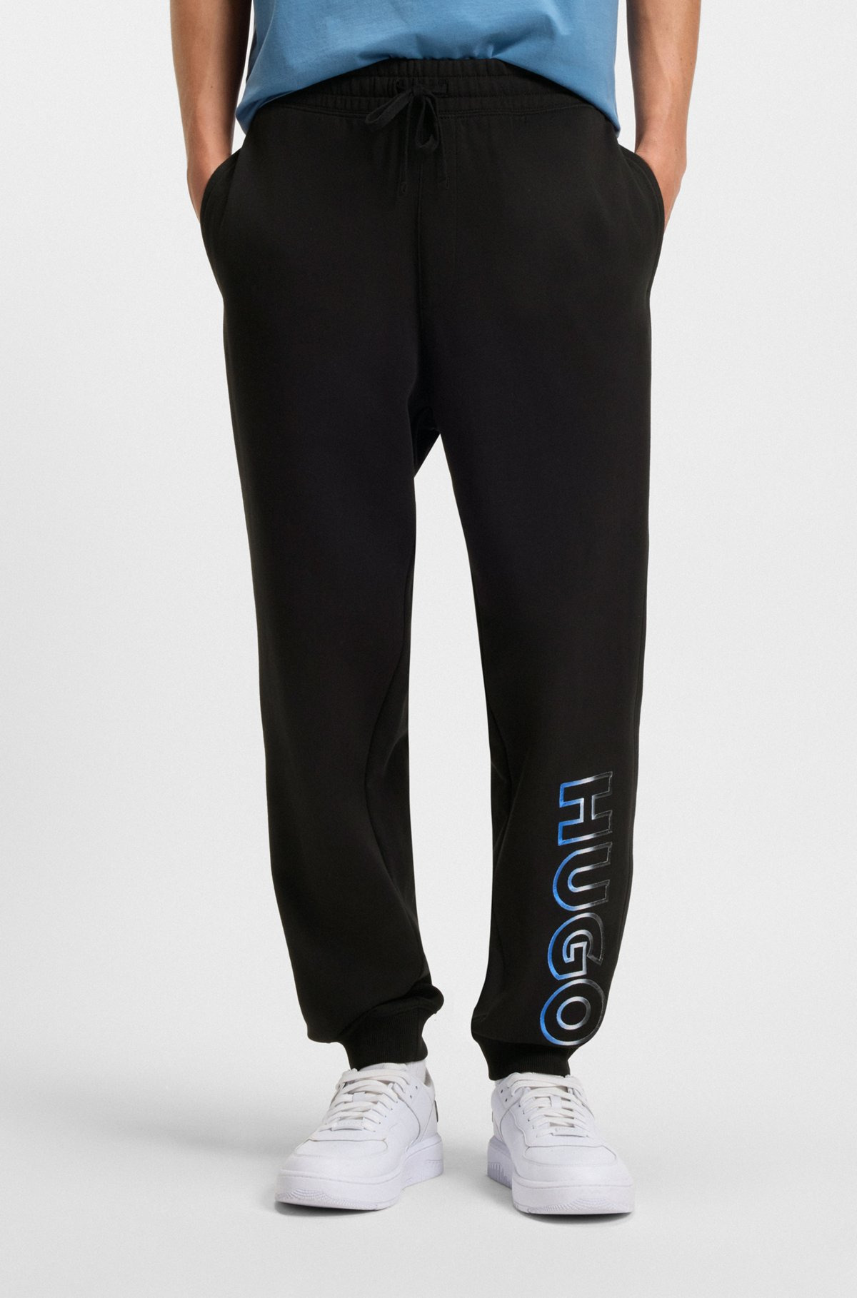COTTON-TERRY TRACKSUIT BOTTOMS WITH OMBRÉ LOGO EMBROIDERY - 2