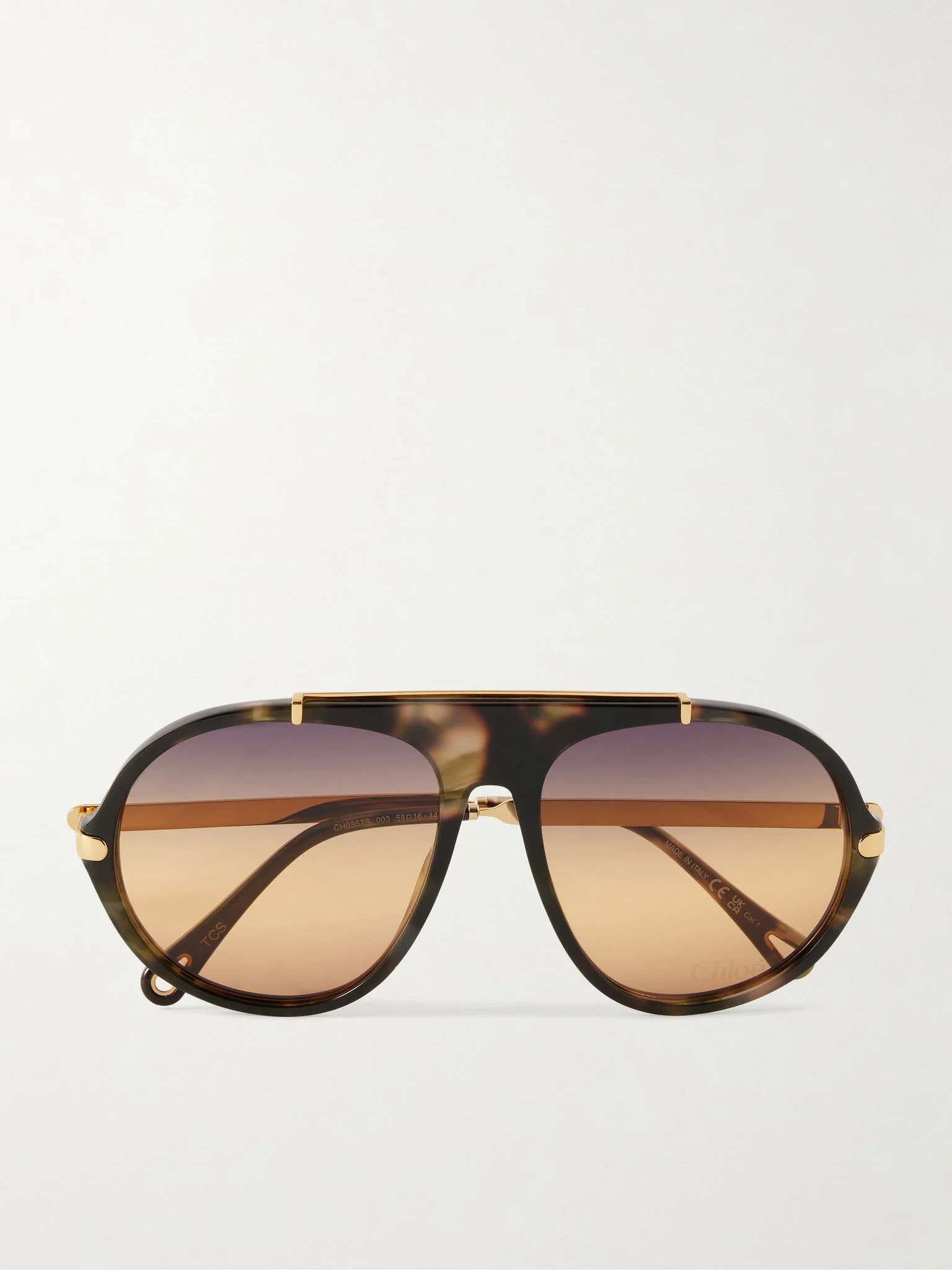 Aly aviator-frame acetate sunglasses Black - 1