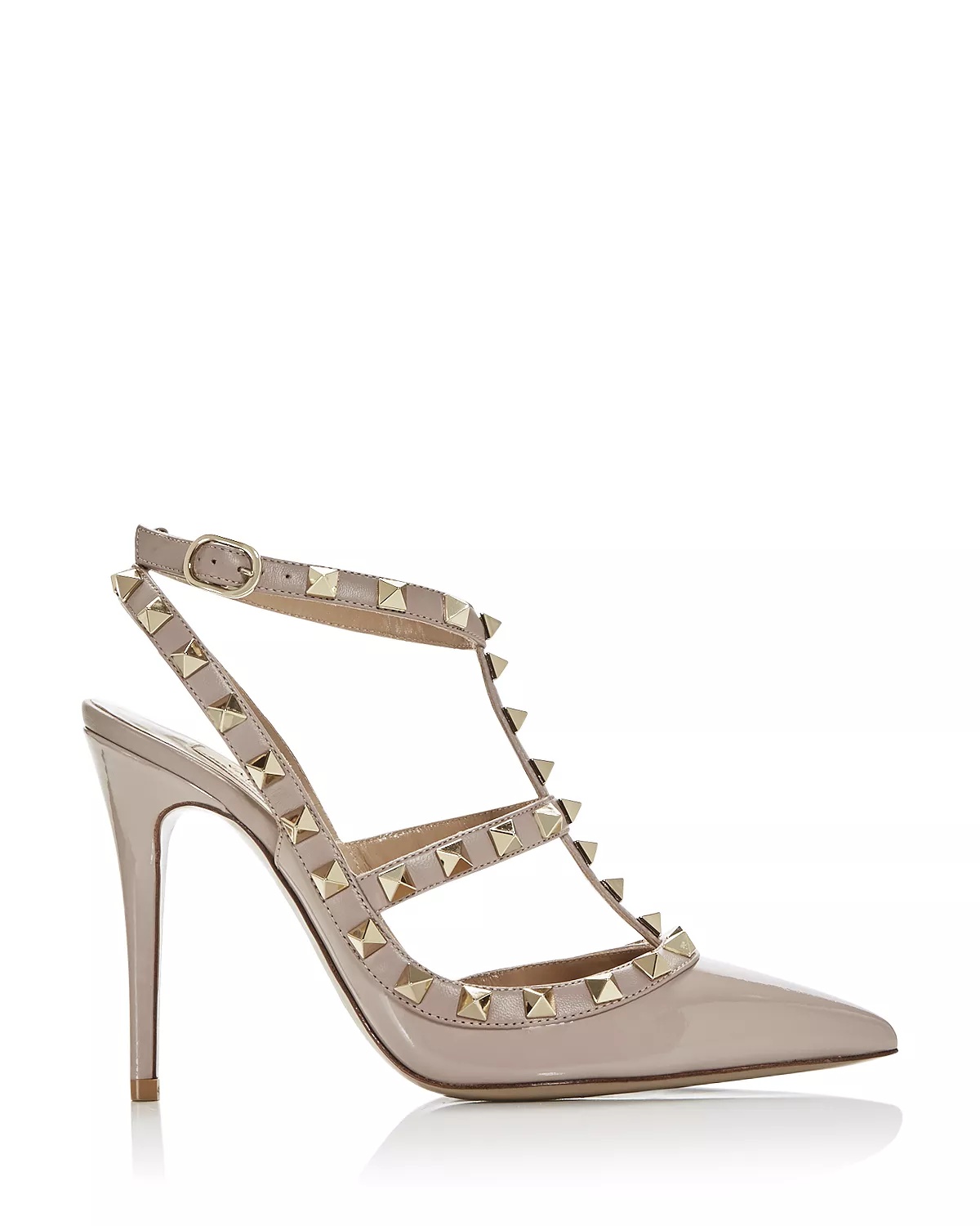 Women's Rockstud Cage Leather Pumps with Studs - 3