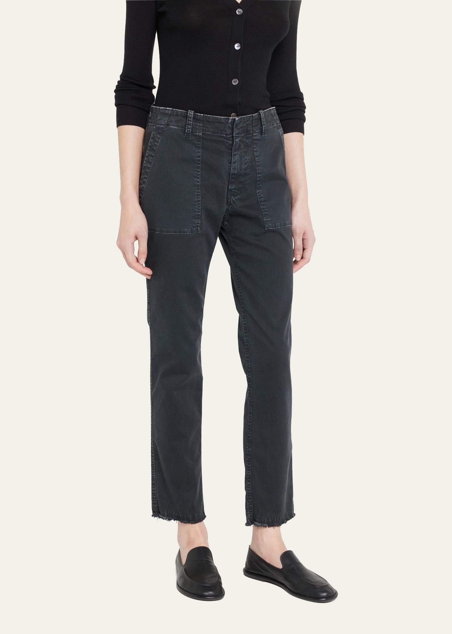 Jenna Cropped Raw-Edge Pants - 4