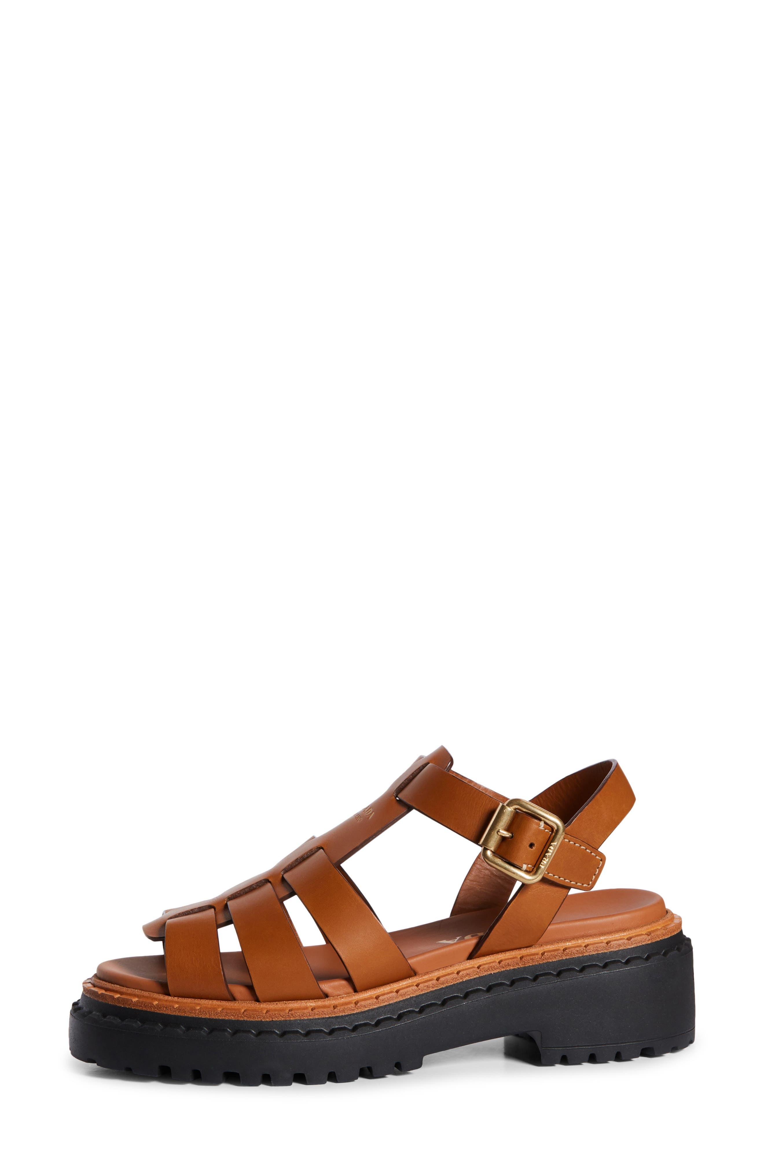 Prada Platform Cage Sandal in Cuoio at Nordstrom - 3