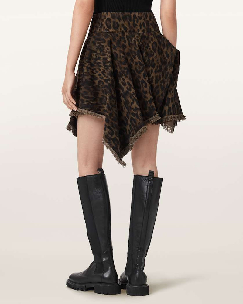 CRISSY LEOPARD PRINT DENIM MINI SKIRT 8