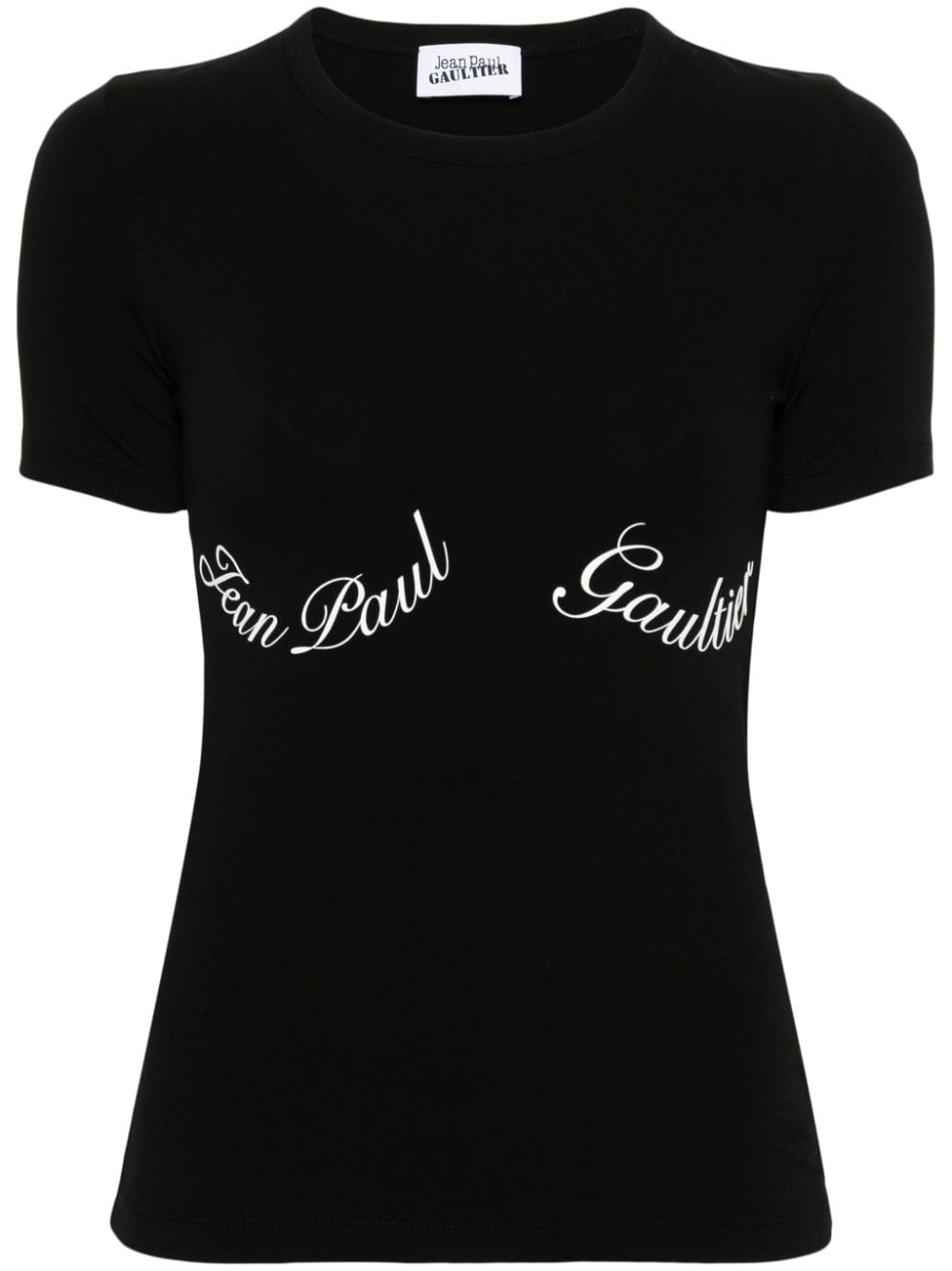 logo-lettering cotton T-shirt - 1