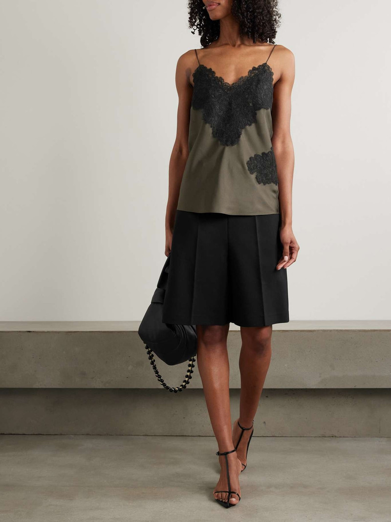 RÓHE Lace-trimmed silk camisole Green outlook