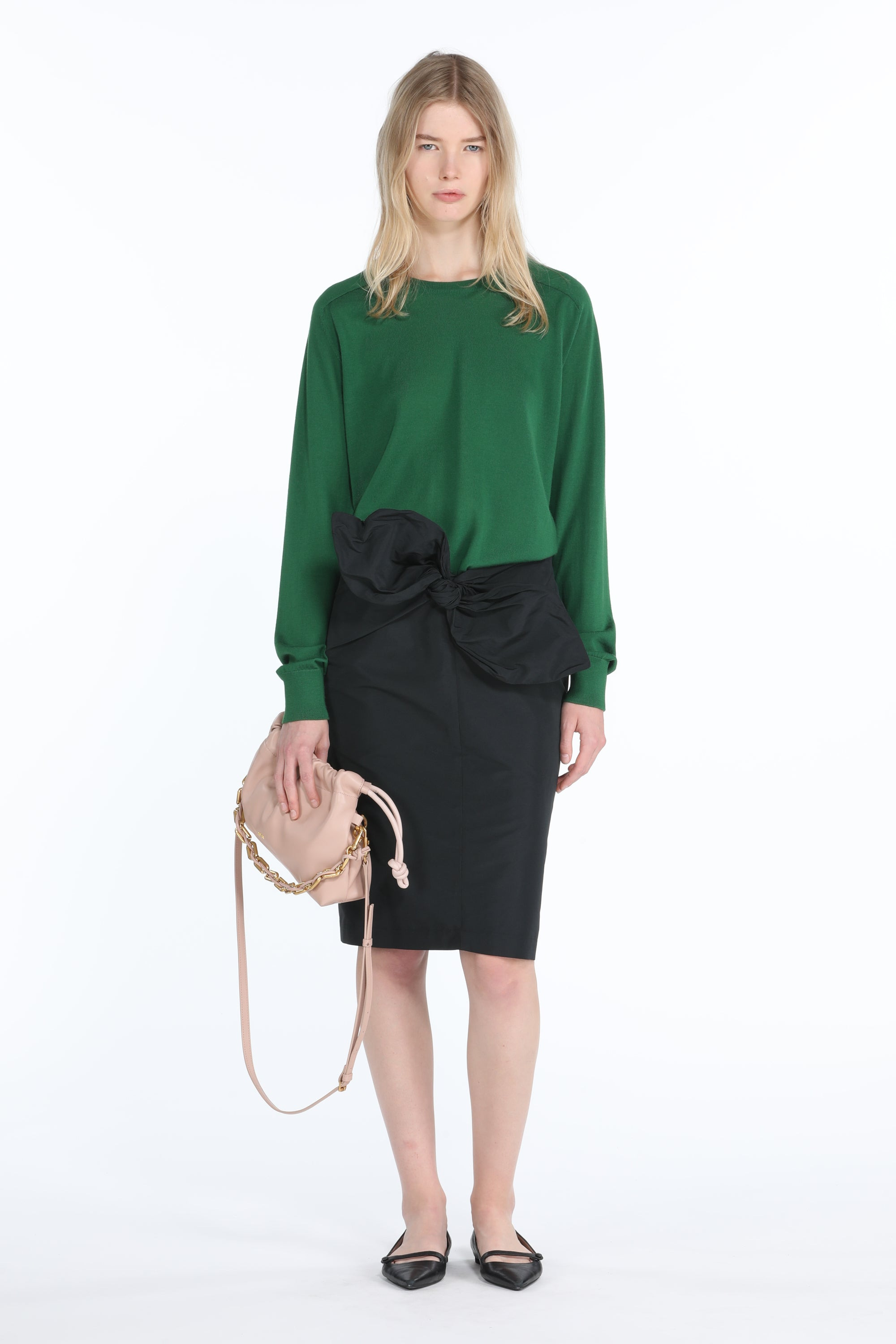 BOW-EMBELLISHED MIDI SKIRT - 4
