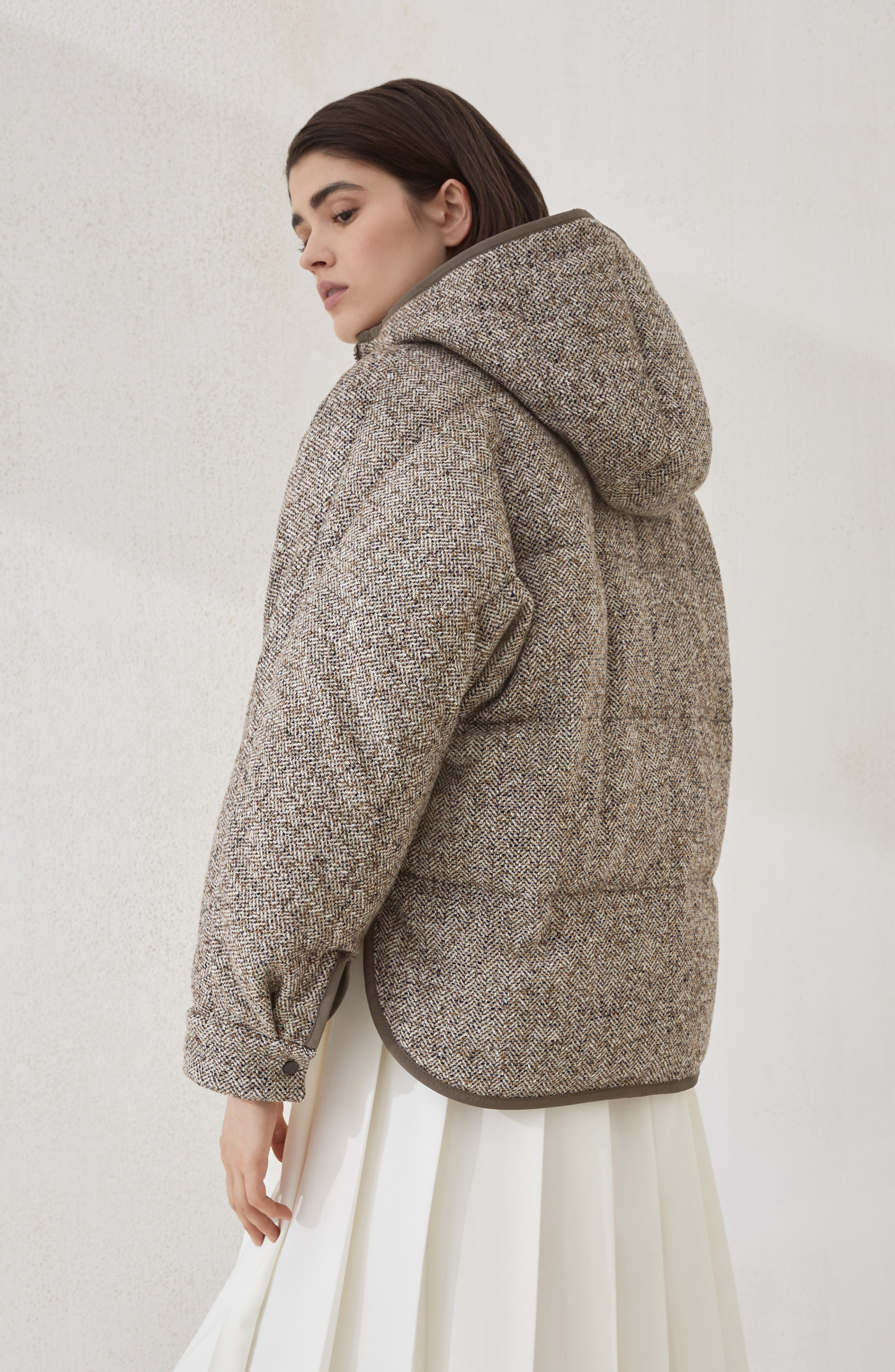 Brunello Cucinelli Flecked chevron down jacket in Rope at Nordstrom - 3