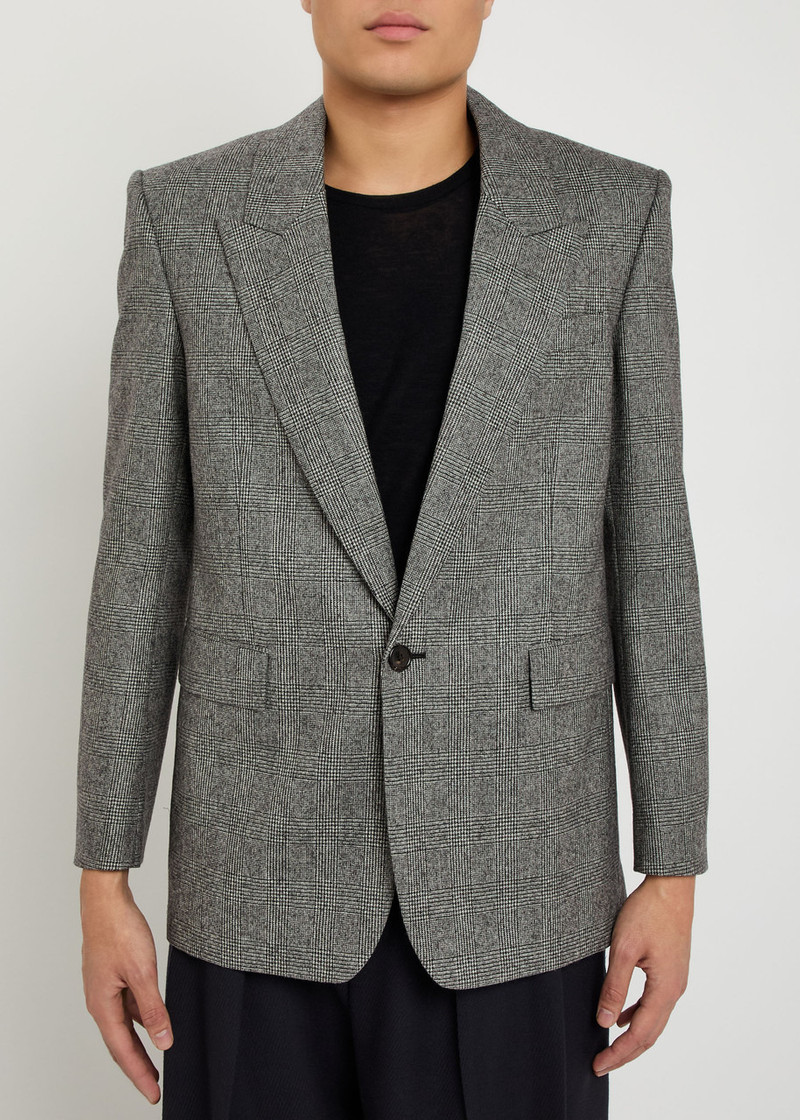 SAINT LAURENT Saint Laurent Checked Wool Blazer outlook
