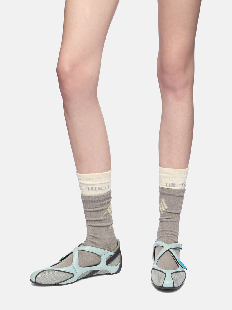 THE ATTICO ''FLOOR 01'' TURQUOISE AND ORANGE BALLERINA FLAT outlook