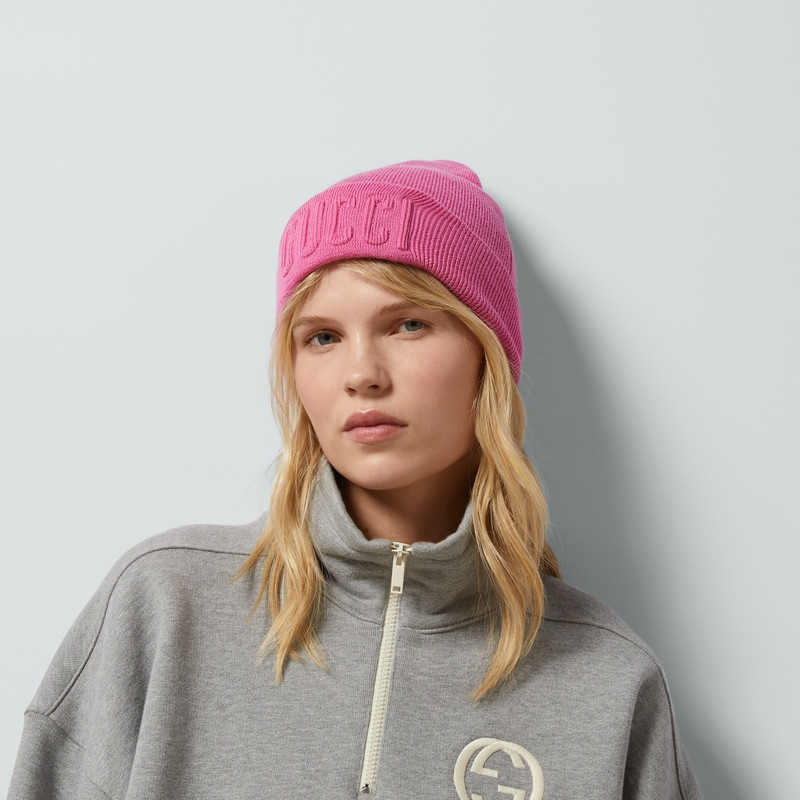 Wool hat with Gucci embroidery 3