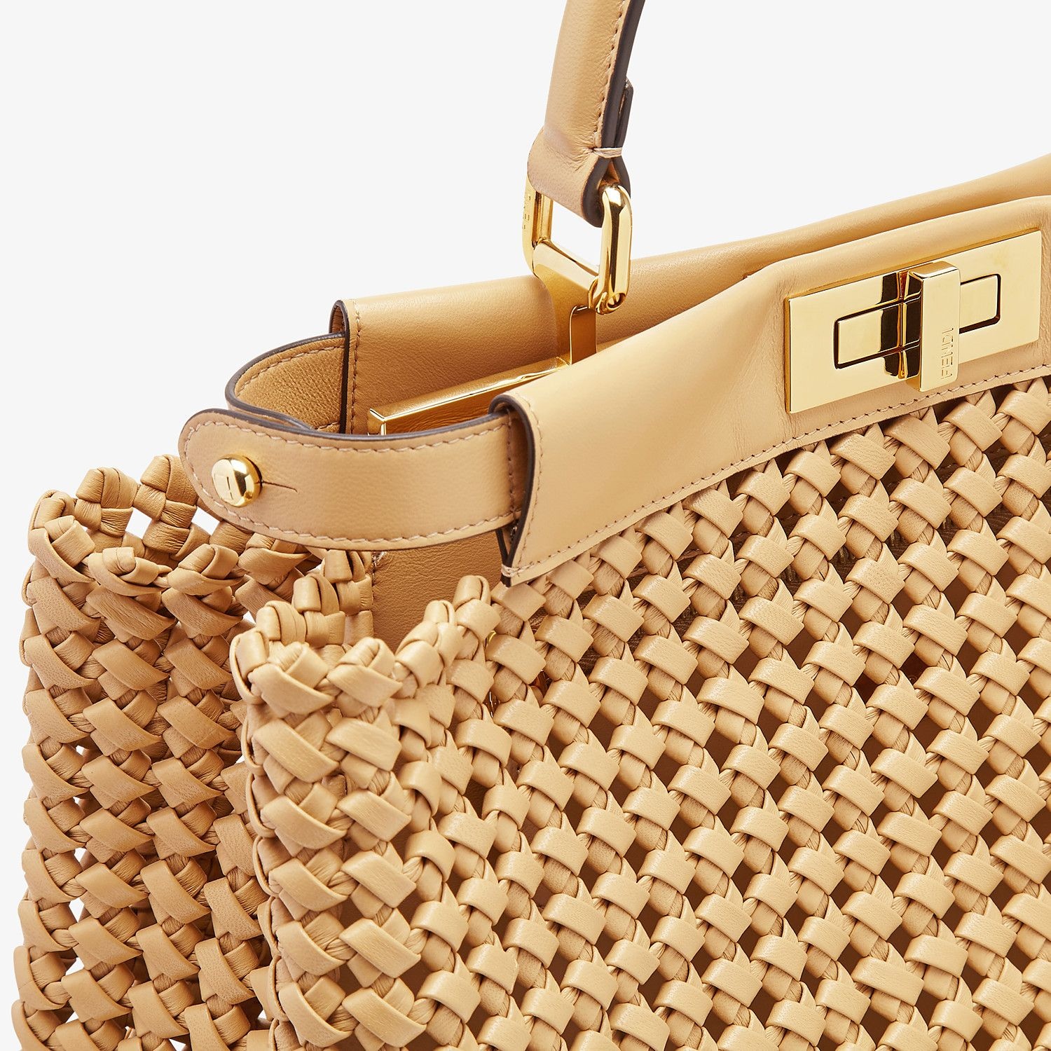 Beige leather interlace bag - 6