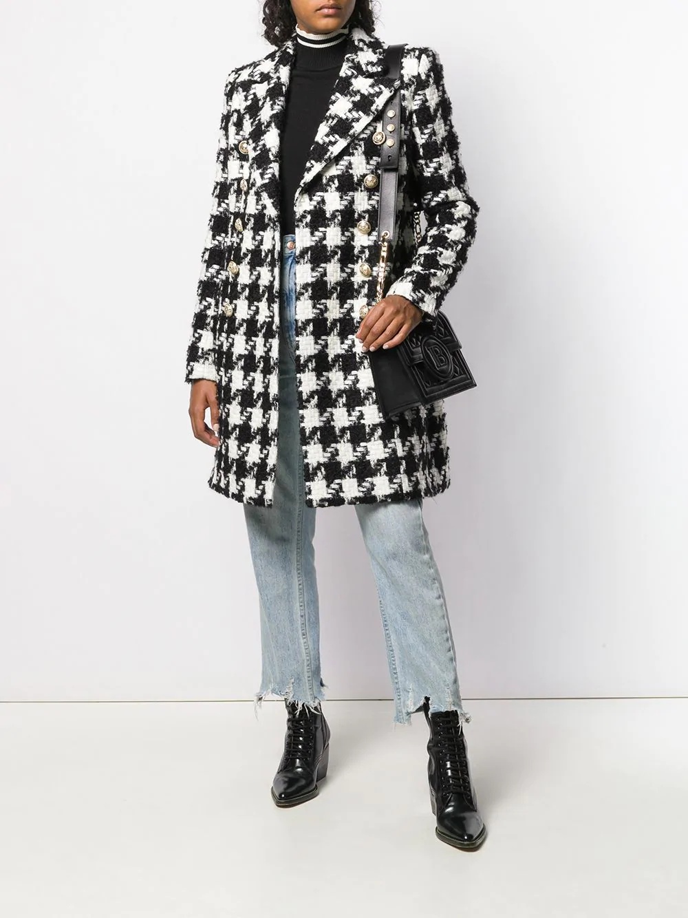 houndstooth double-breasted coat - 2