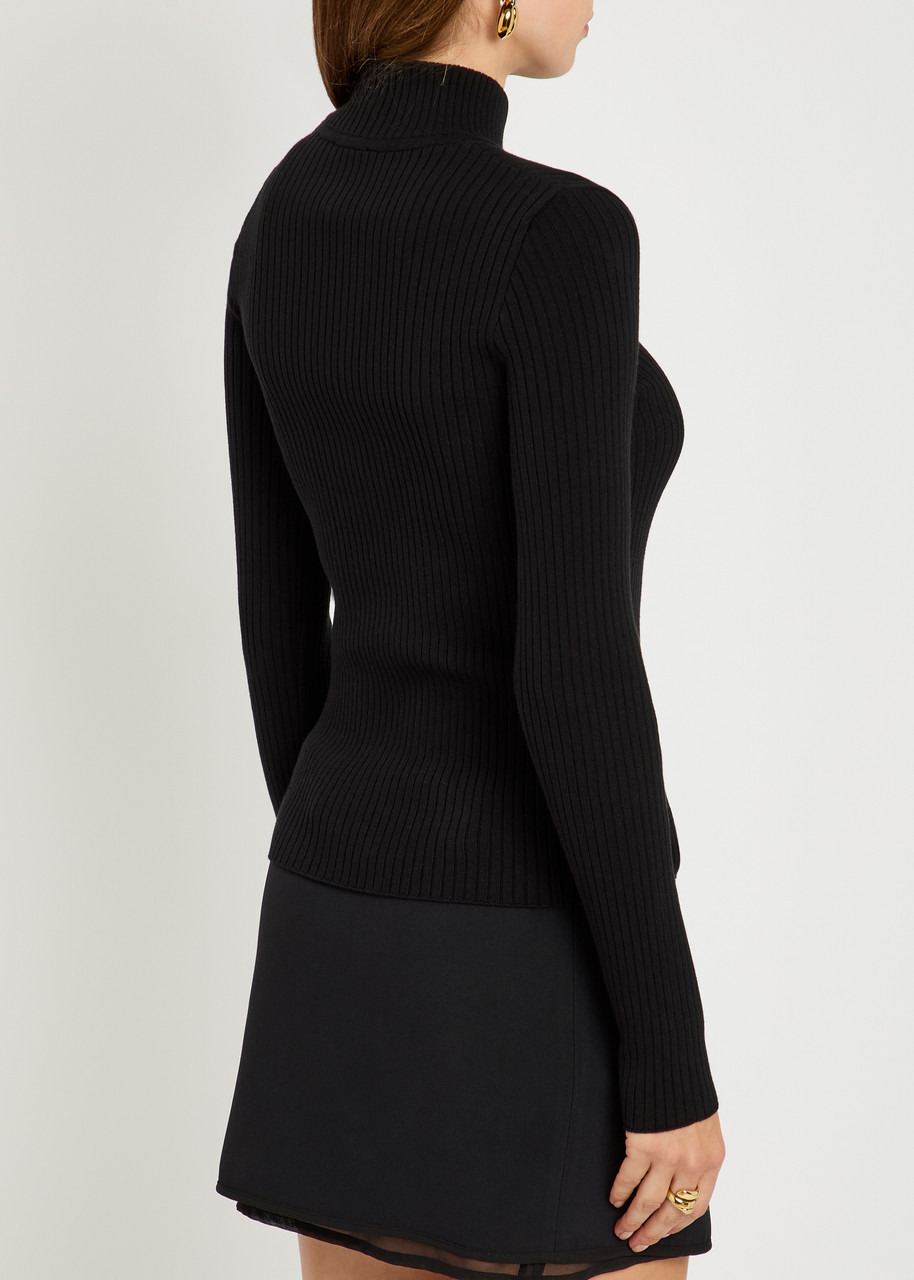 Courrèges Reedition Logo Ribbed-knit Jumper - 3