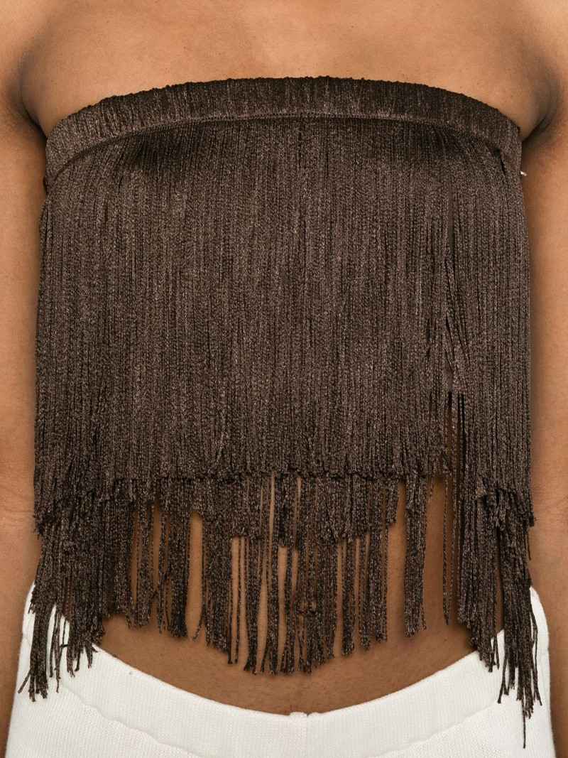 Dara fringe-detail cotton top 5