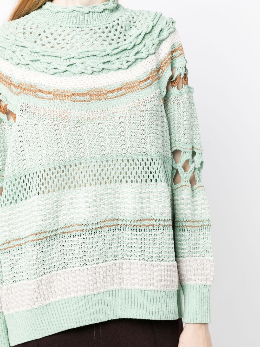 open-knit high-neck sweatshirt - 5