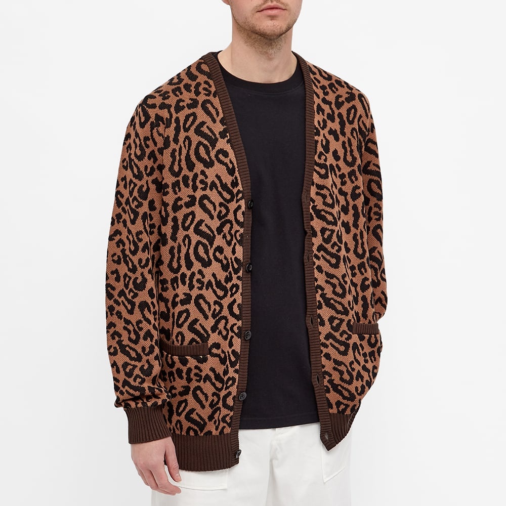 Wacko Maria Leopard Jacquard Cardigan - 4