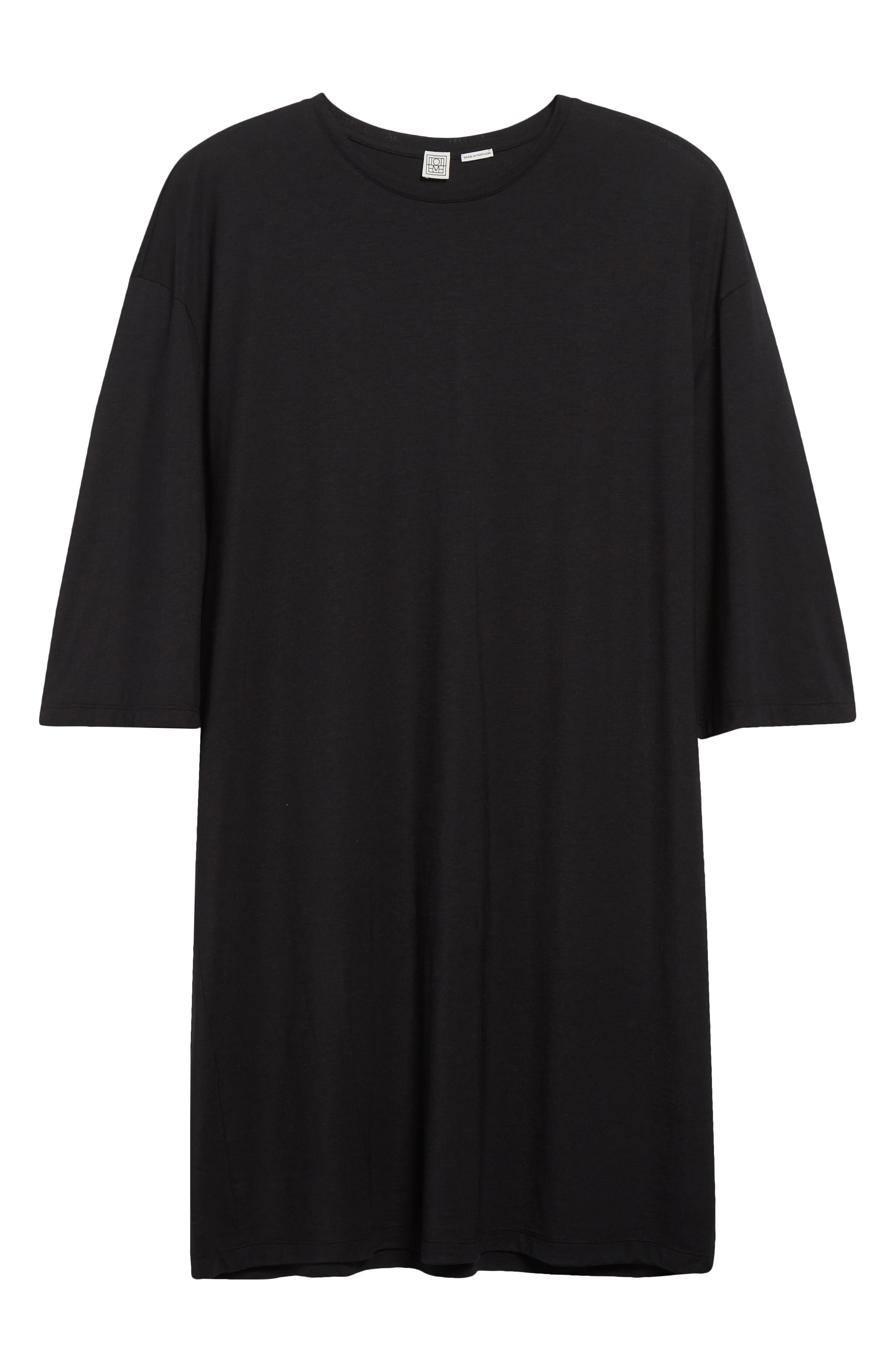 TOTEME Relaxed Jersey T-Shirt Dress in Black at Nordstrom - 5
