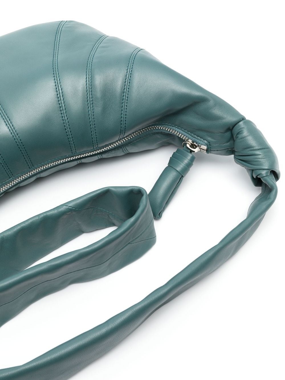 Croissant zip-up leather shoulder bag - 4