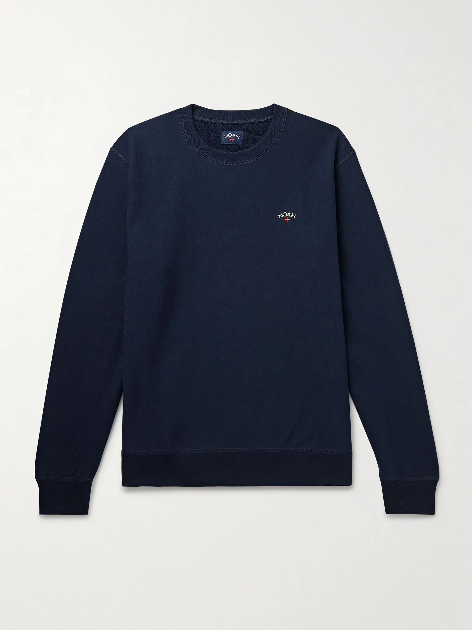 Logo-Embroidered Cotton-Jersey Sweatshirt Navy - 1