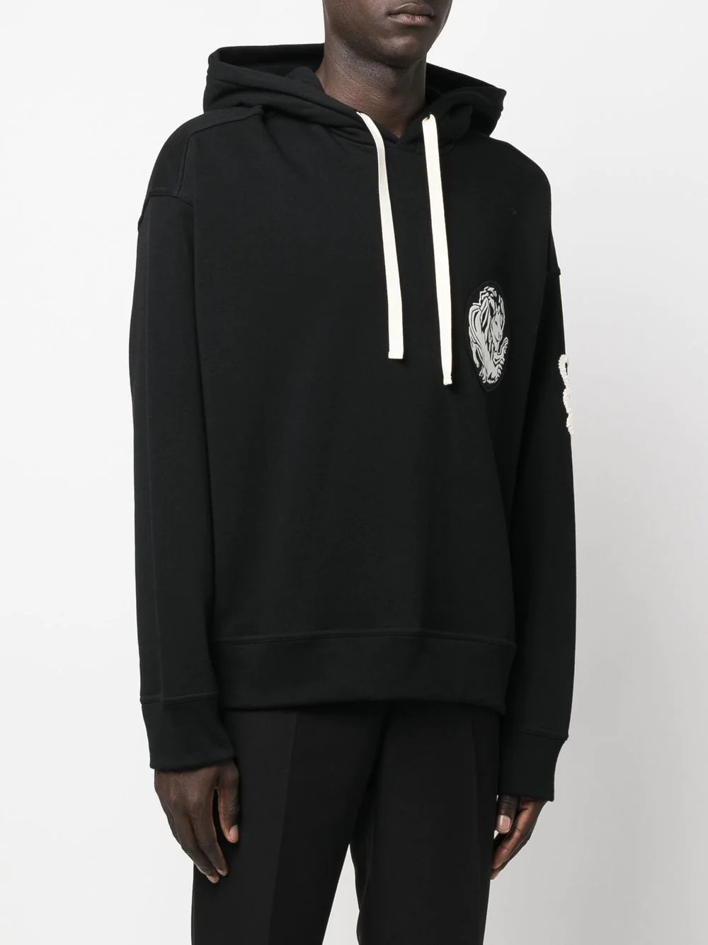 patch-detail embroidered hoodie - 3