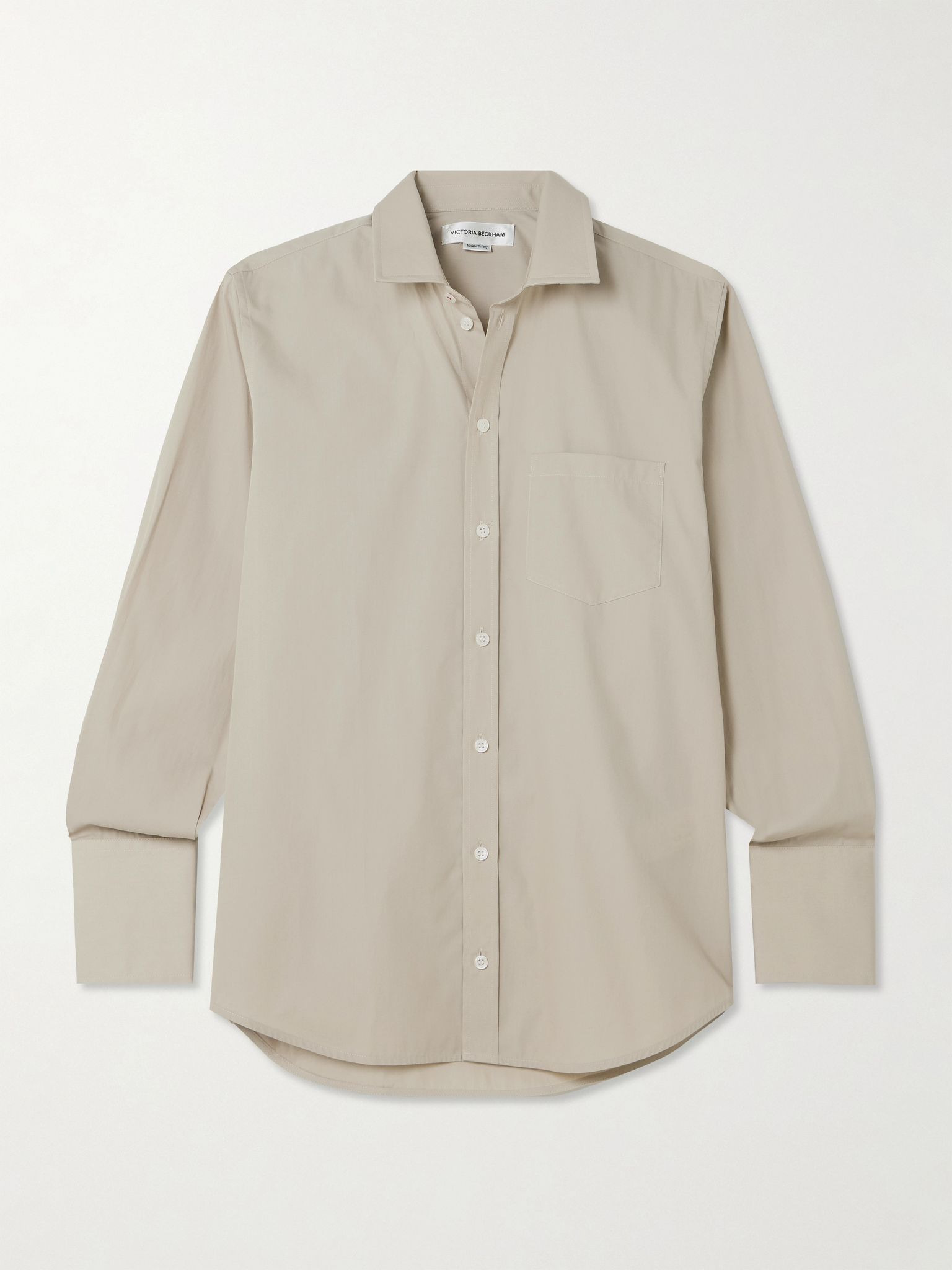 Cotton-poplin shirt Beige - 1