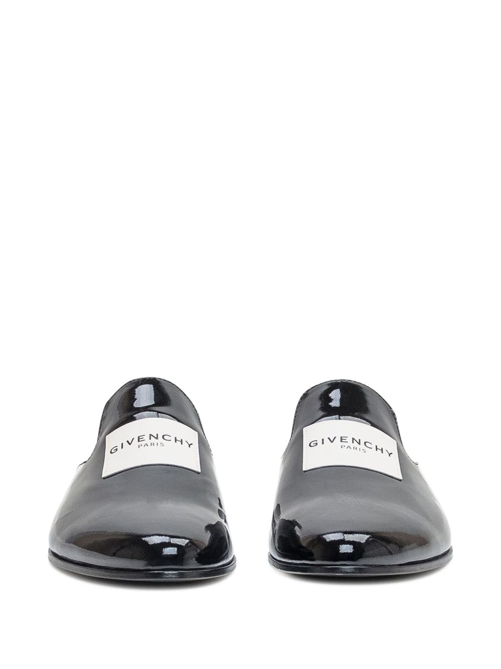 patent leather logo-plaque slippers - 4