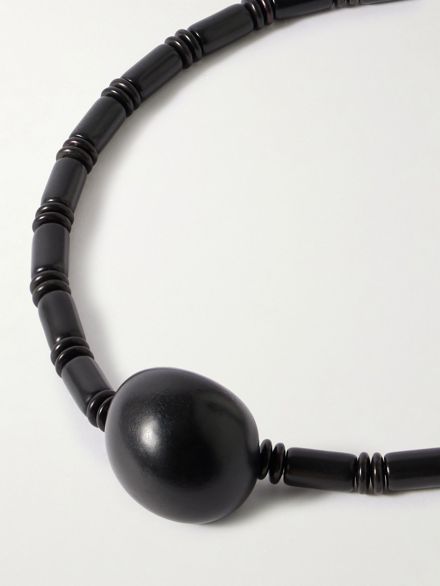 The Choker tagua and leather necklace Black - 4