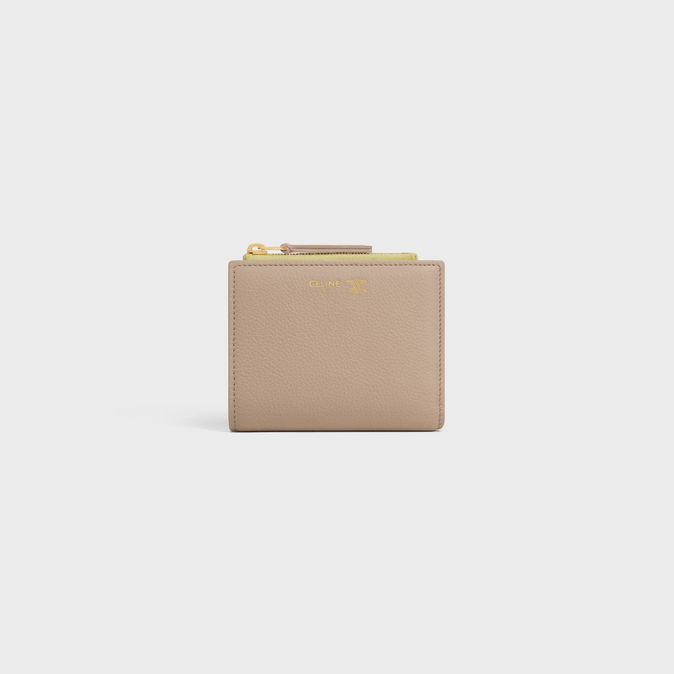 COMPACT WALLET IN SUPPLE GRAINED CALFSKIN - 1