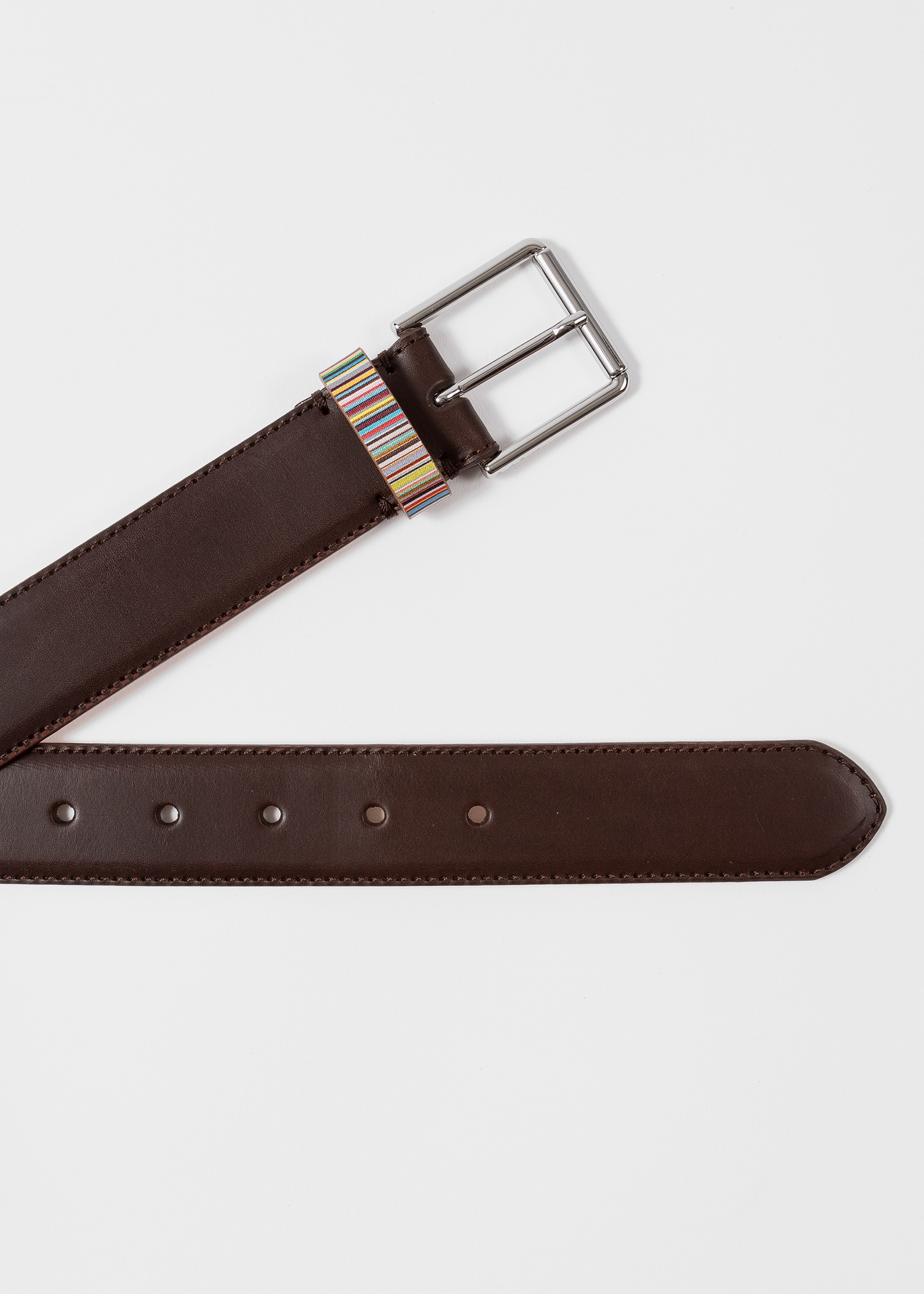 Leather Belt With 'Signature Stripe' Keeper - 2