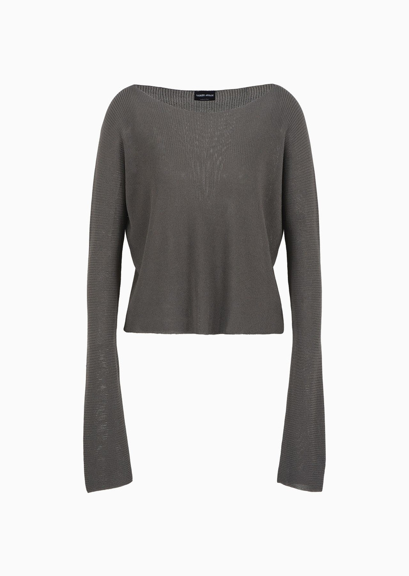 Viscose blend boat-neck jumper 1