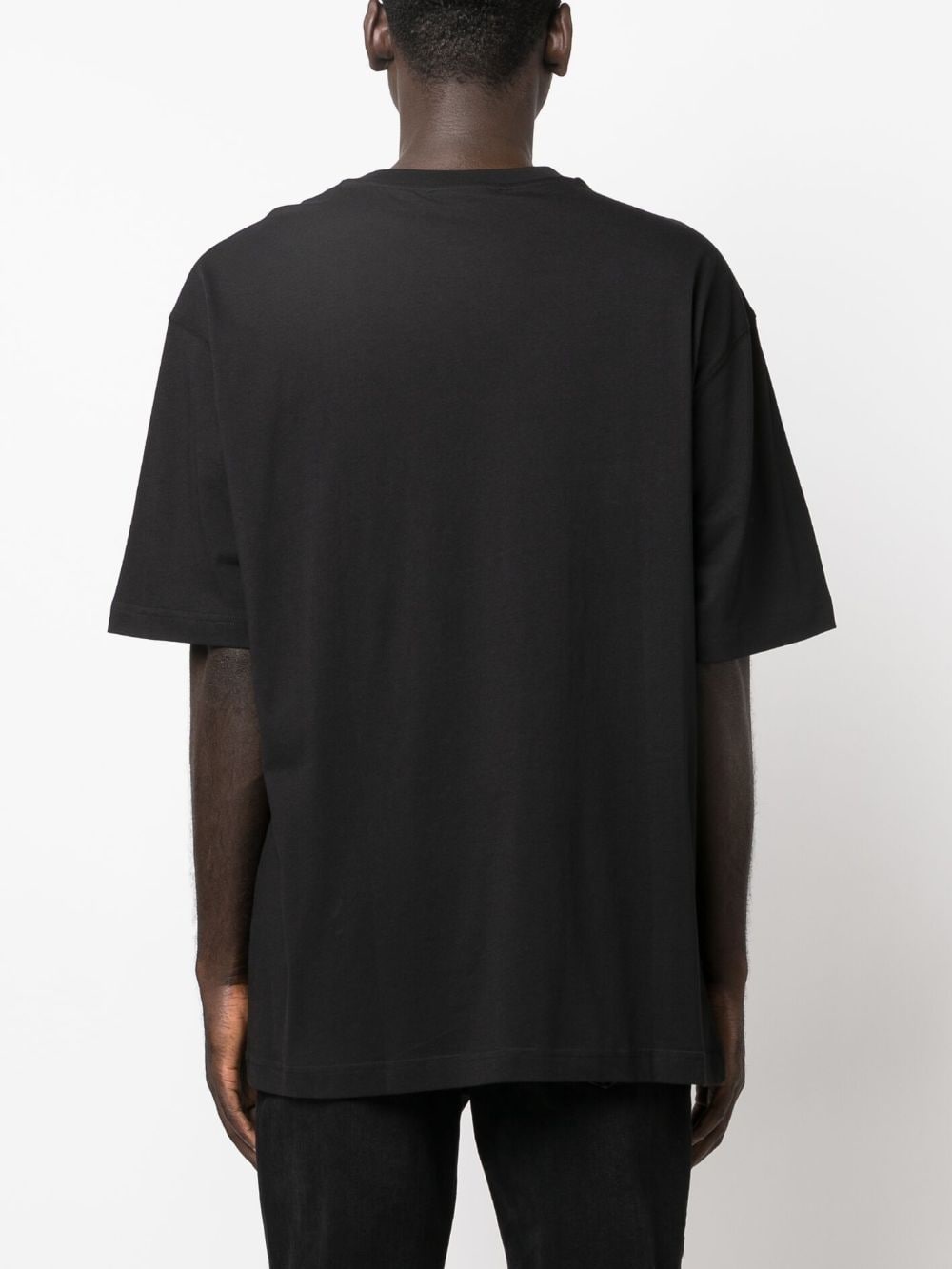 flocked-logo cotton T-shirt - 4