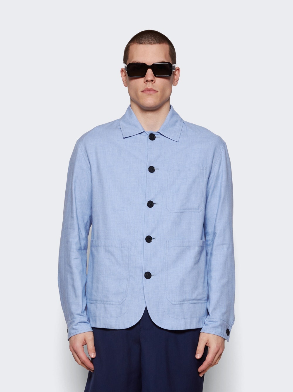 Julian Self Lined Shirt Jacket Chambray Blue - 3