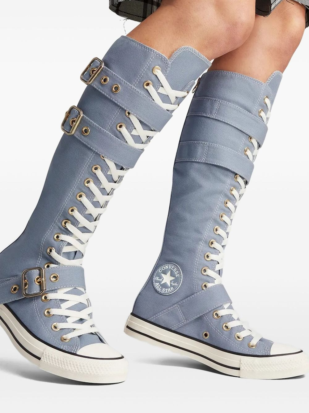 buckle-strap lace-up boots - 5