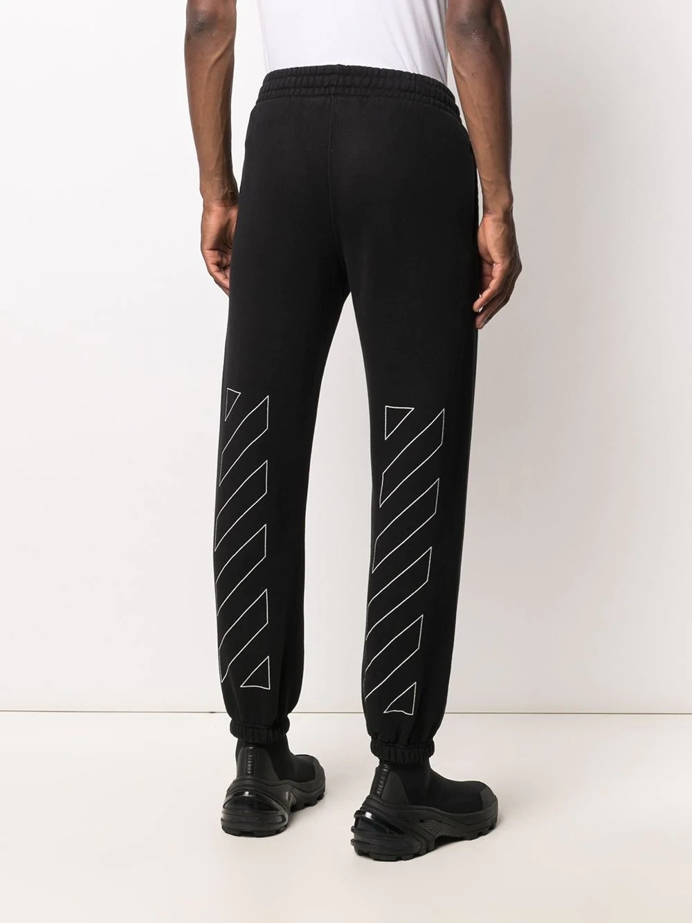 diagonal stripe track pants - 4