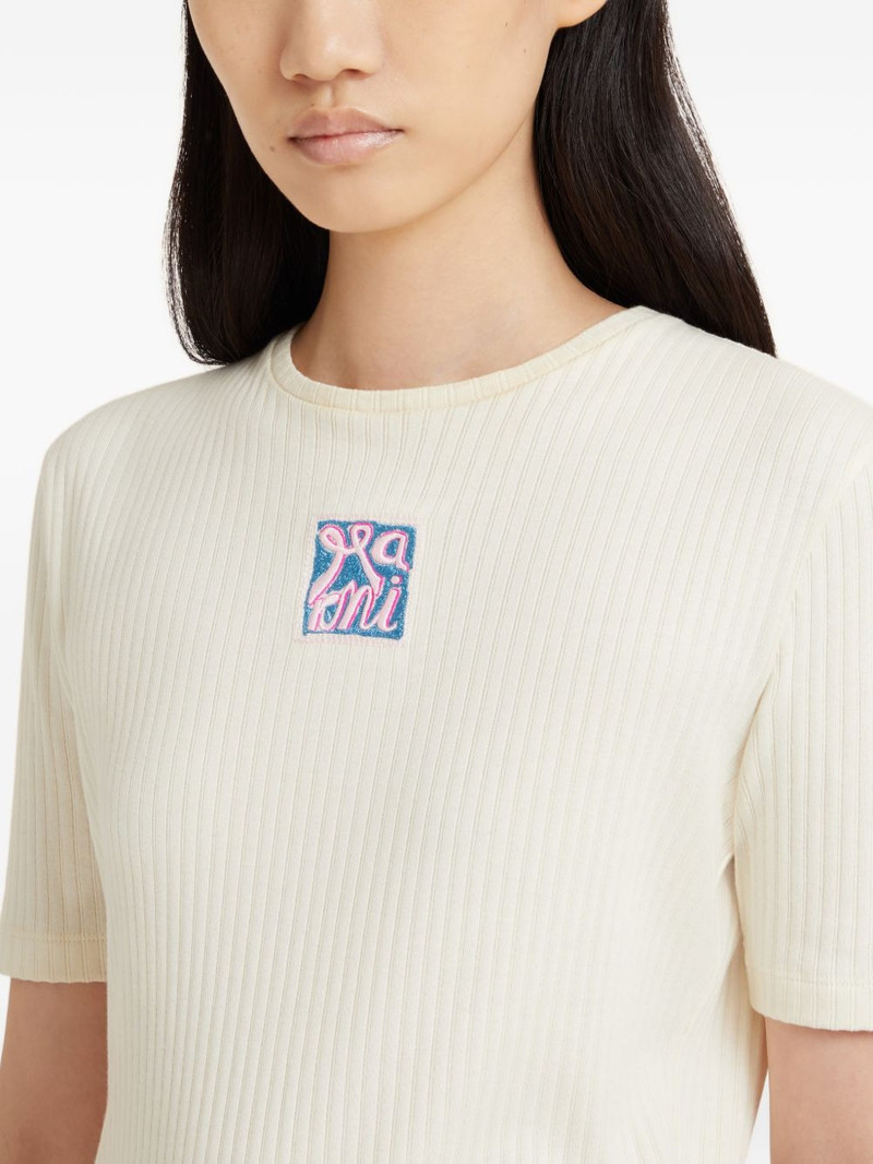 ribbed logo-embroidered T-shirt 4