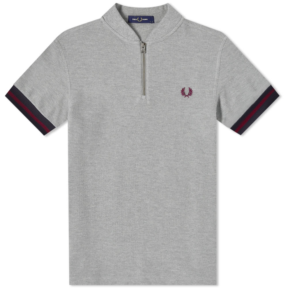 Fred Perry Tipped Cuff Zip Neck Polo - 1