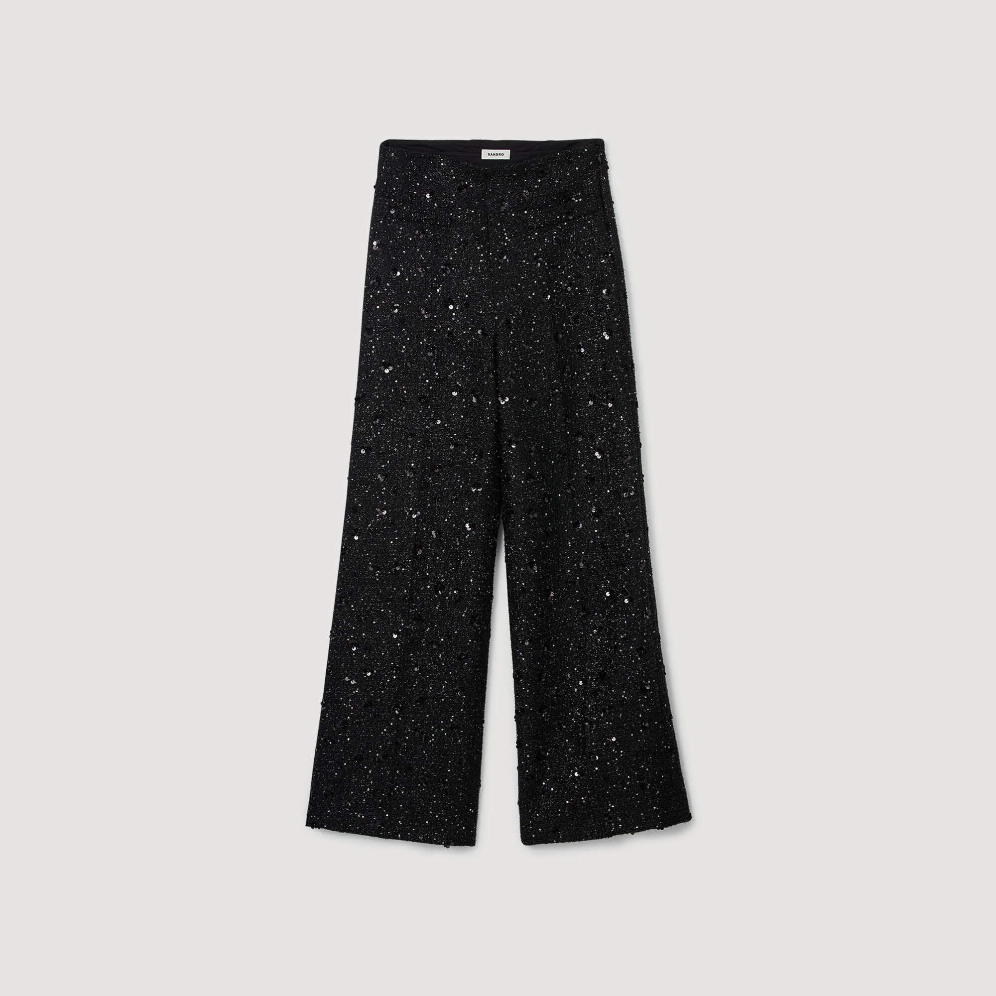 RHINESTONE TWEED TROUSERS - 1