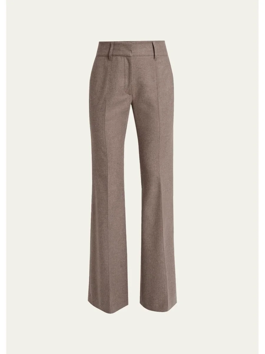 Rhein Wool-Cashmere Flannel Flare Pants - 1