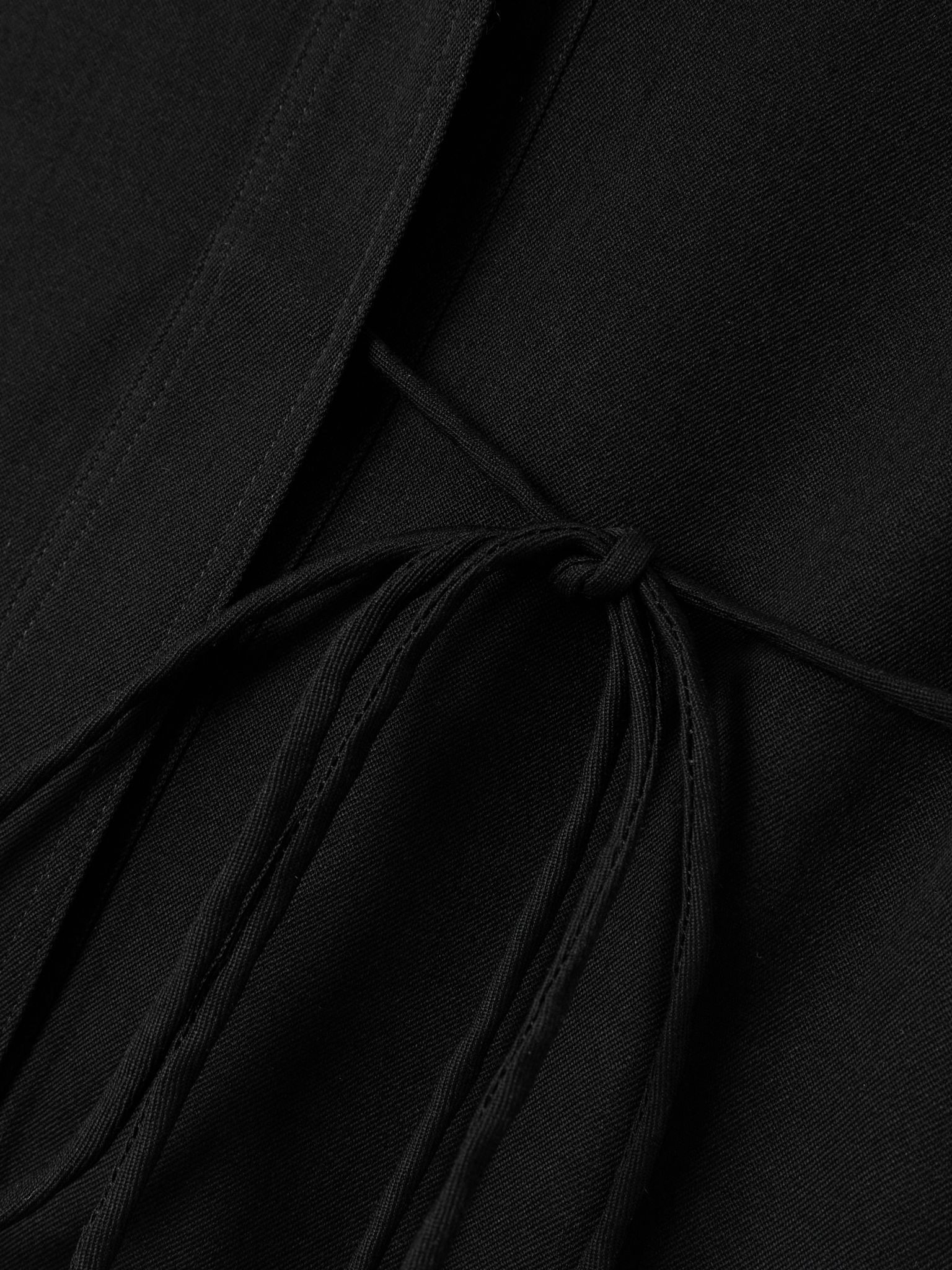 Wool-gabardine midi shirt dress Black - 4
