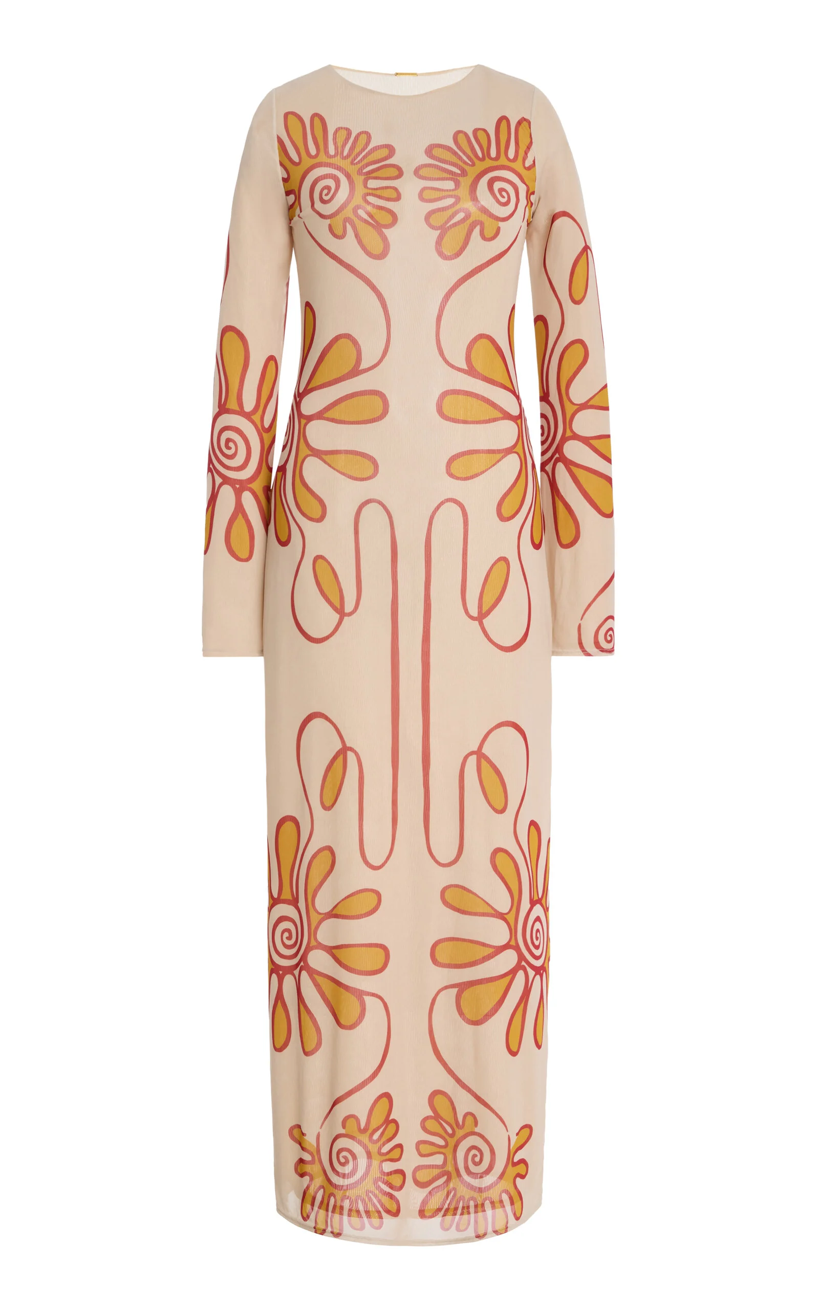 Tania Printed Mesh-Jersey Maxi Dress orange - 1