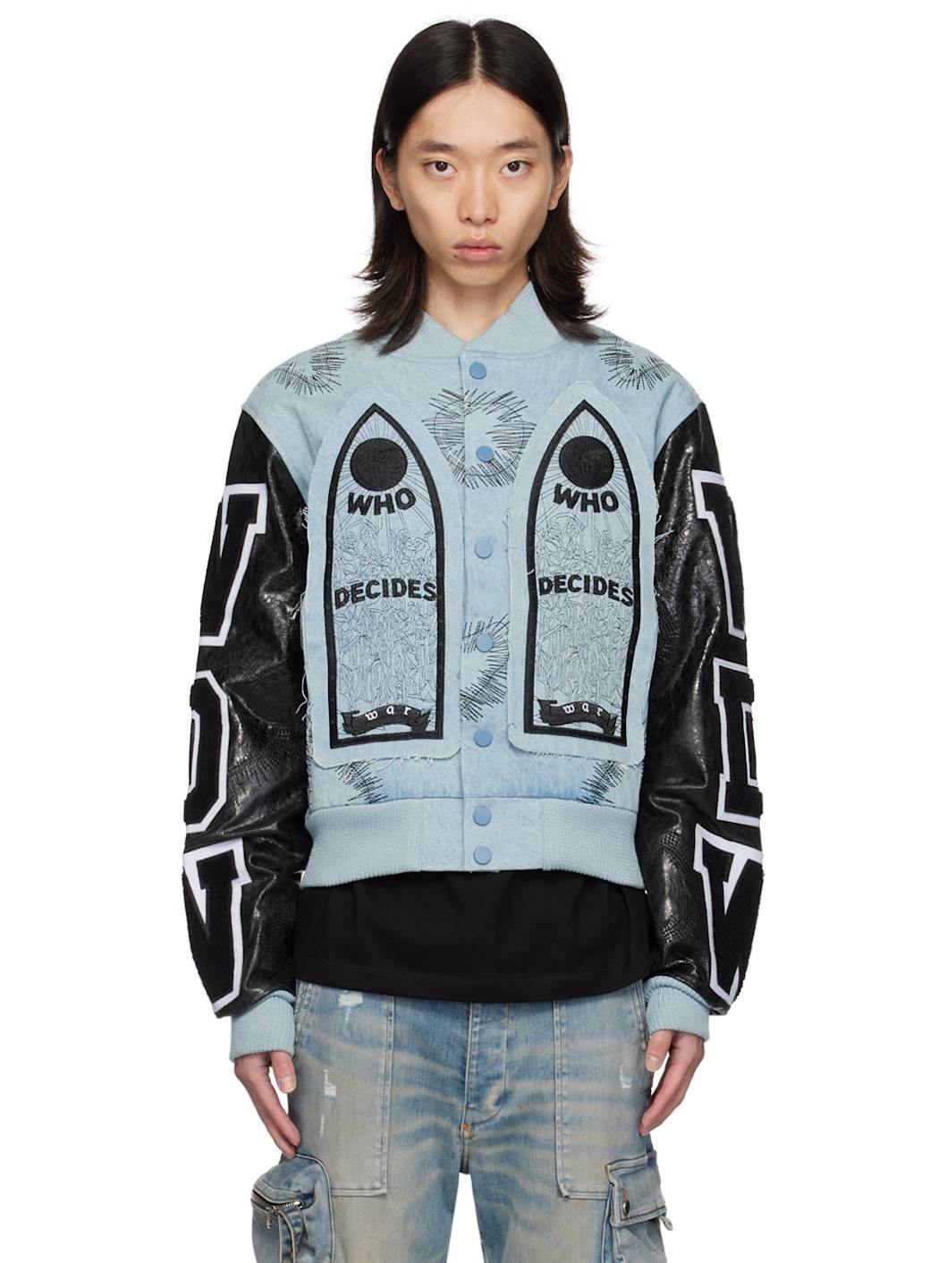 SSENSE Exclusive Blue & Black Namesake Denim Bomber Jacket - 1