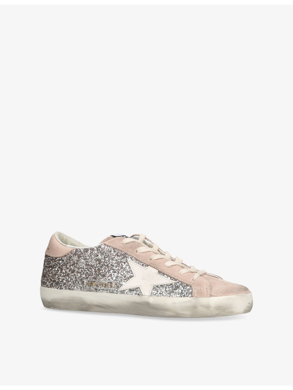 Super Star Glitter-Embellished Suede Low-Top Trainers - 3