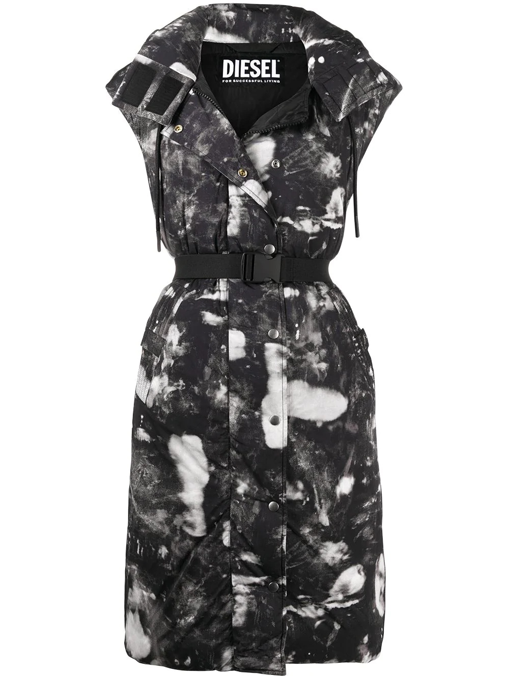 graphic-print sleeveless coat - 1