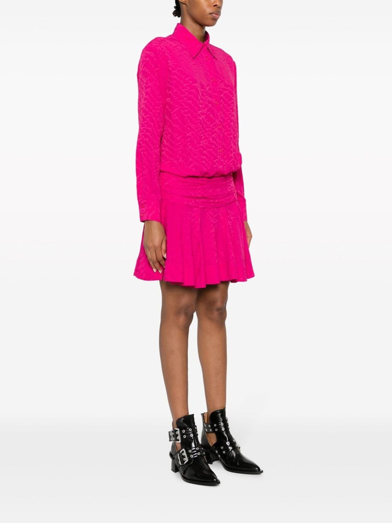 logo-jacquard 주름 셔츠dress 3